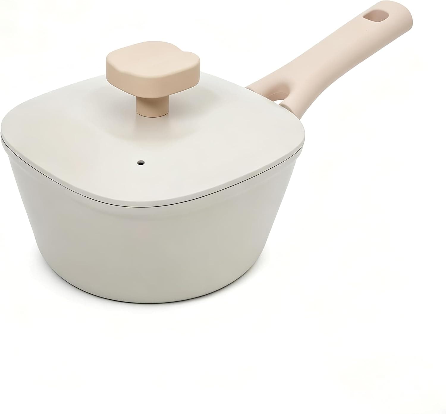 1.5QT Ceramic Nonstick Saucepan with Lid, Titanium-Infused Small Pot for Cooking Soup, Non-Toxic PFAS PFOA Free, Full-Clad Induction Base, Stay-Cool Handle, Dishwasher Safe