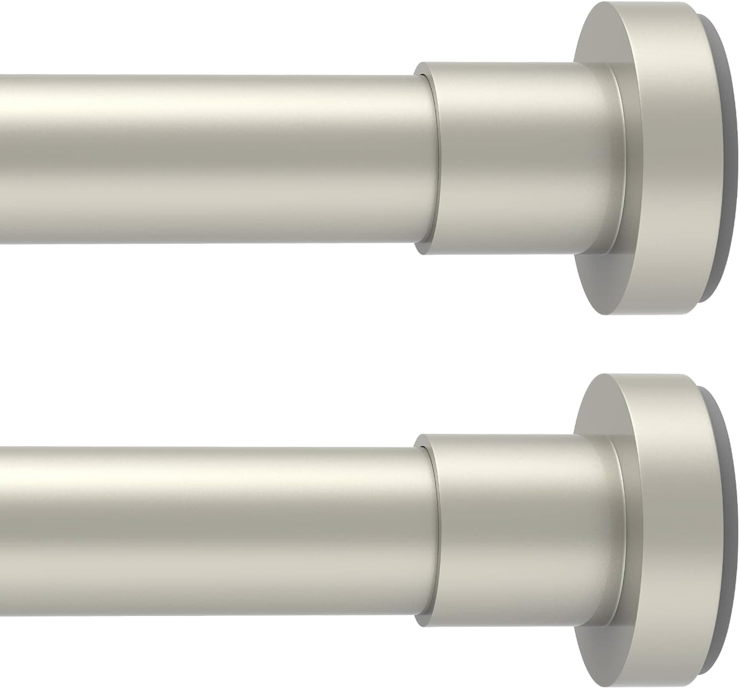 4Pack Silver Shower Curtain Rod Spring Tension,No Drill,Adjust 33-58"