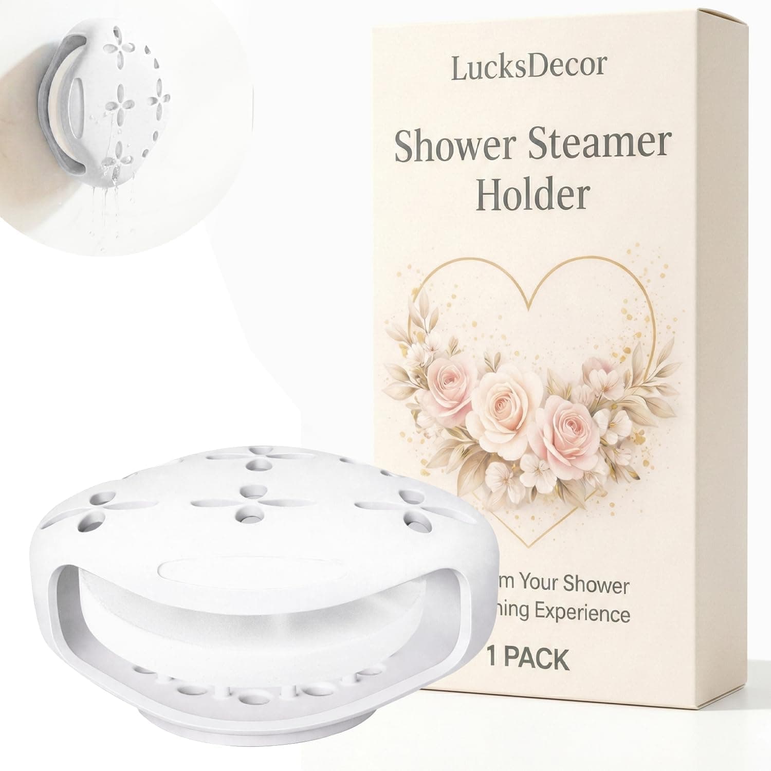 Shower Steamer Tray & Holder with Suction Cup – Non-Slip Silicone Molds for Aromatherapy Shower Steamers, Aromatherapy Containers for Bathroom, Bathroom Accessories, Soap Holder (2, White)