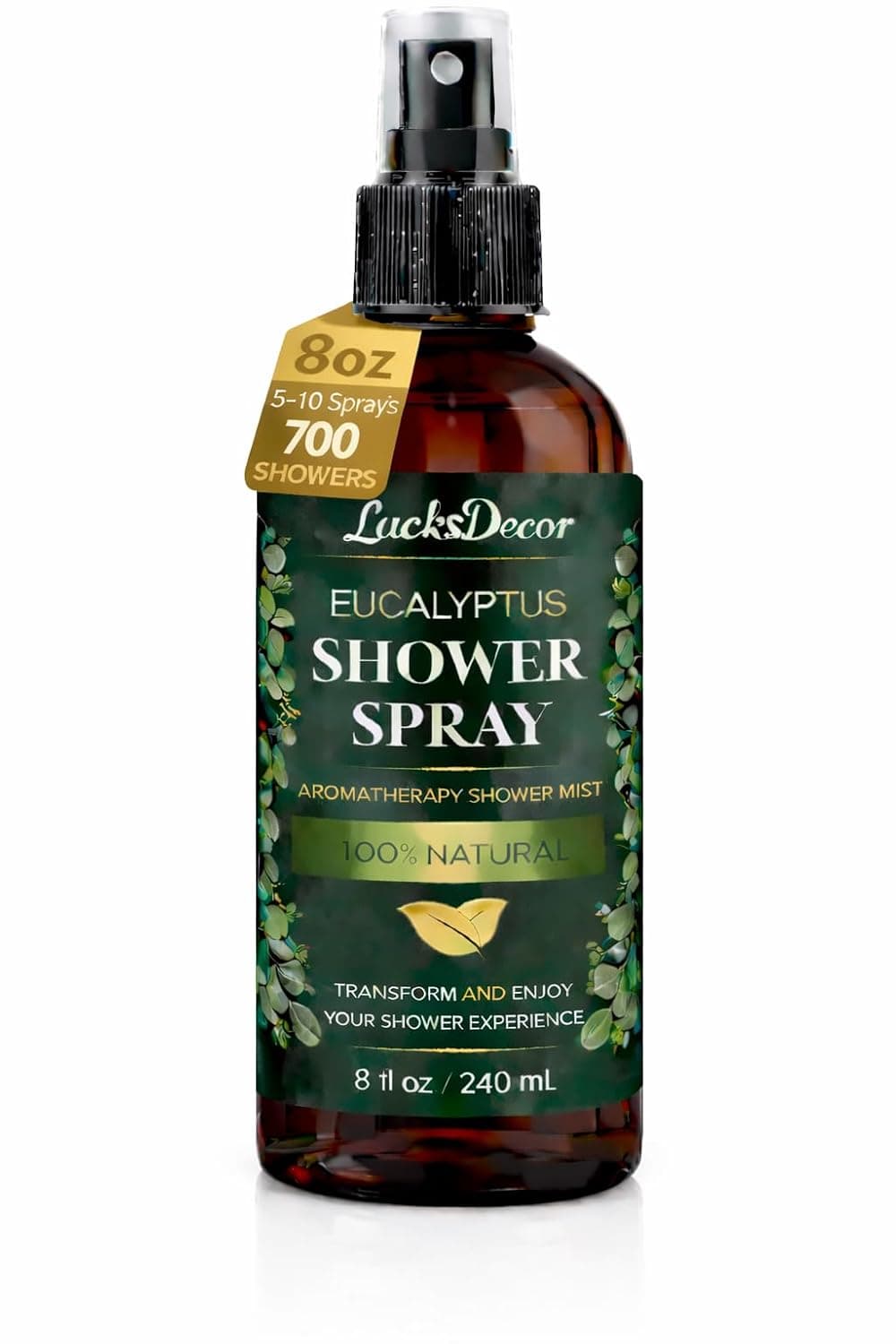 Eucalyptus Shower Spray 8oz – Aromatherapy Shower Mist, Spa and Sauna Inspired Shower Steamer Alternative for Refreshing, Relaxing Showers - Bath Oil Spray Eucalyptus Essential Oil