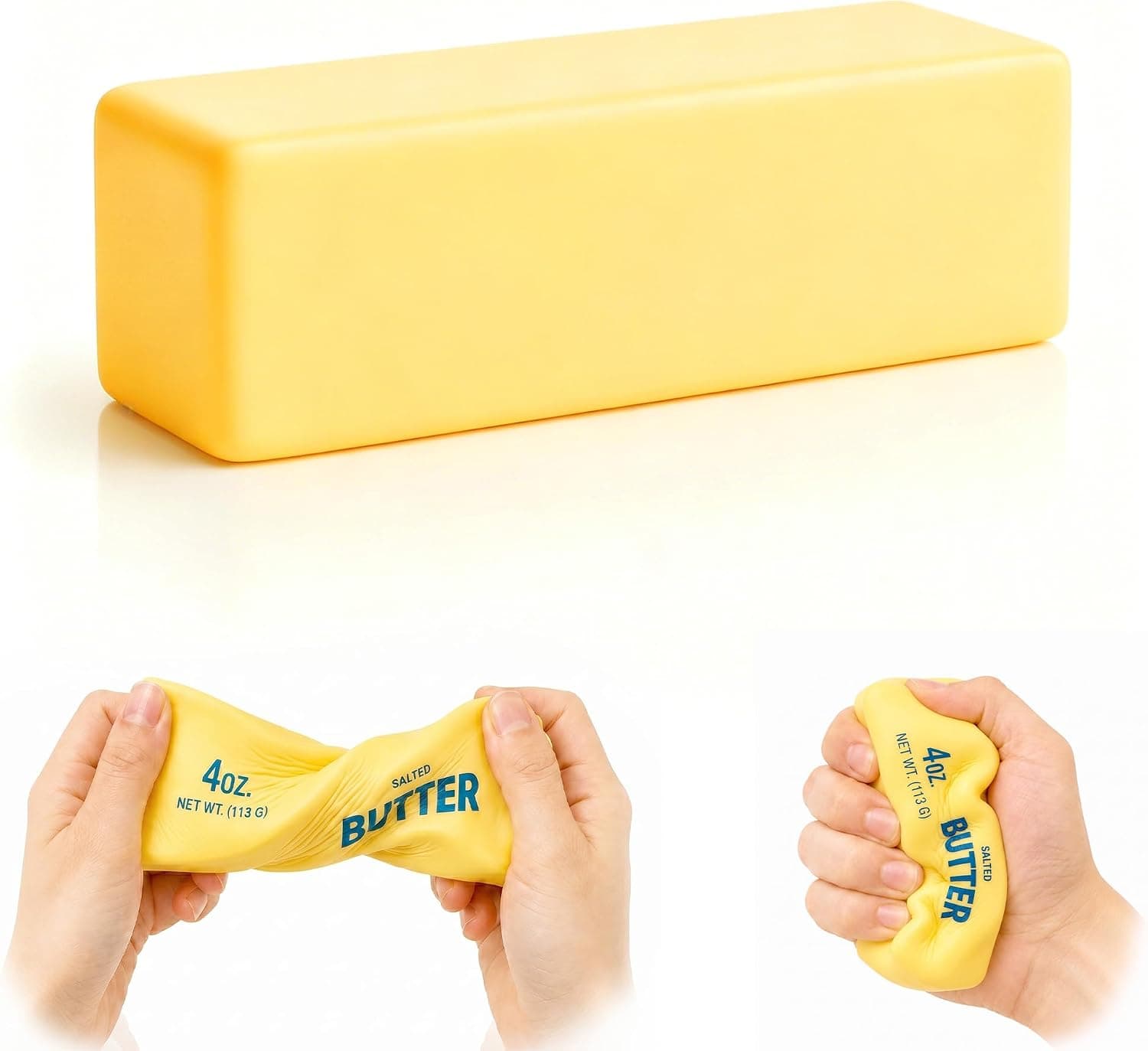 Butter Squishy Slow Rising Stress Relief Toy: Soft Stretchy Butter Stick 2pack