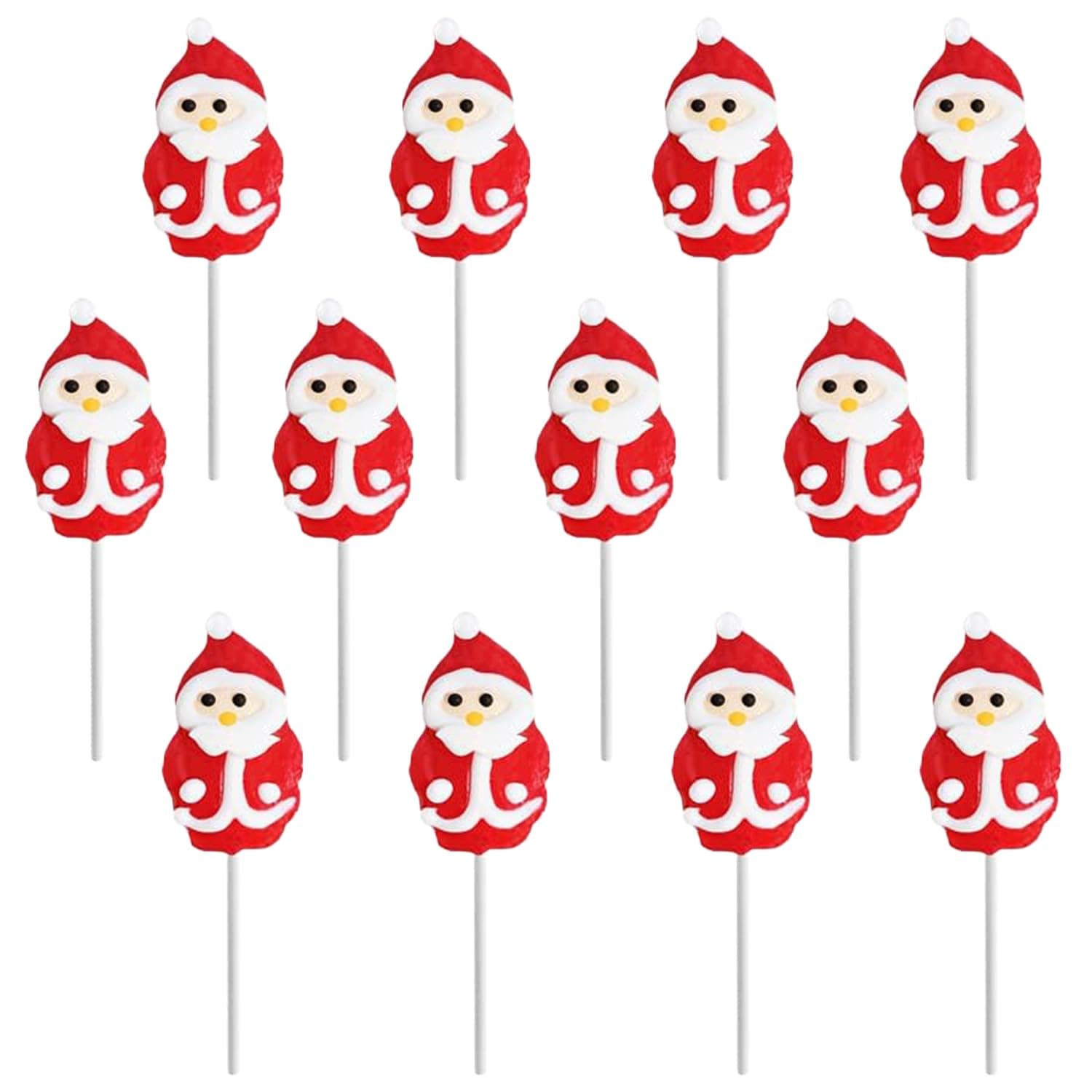 Fruidles 48-Pack Christmas Santa Lollipop, Santa Clause, Candy Canes Suckers, Mixed Fruit Flavor, Individually Wrapped Lollipops