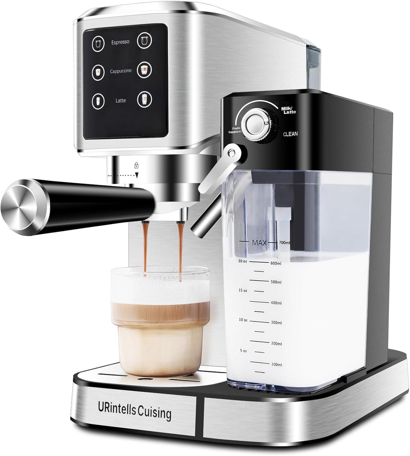 URintells Cuising Espresso Machine with Touchscreen,Stainless Steel