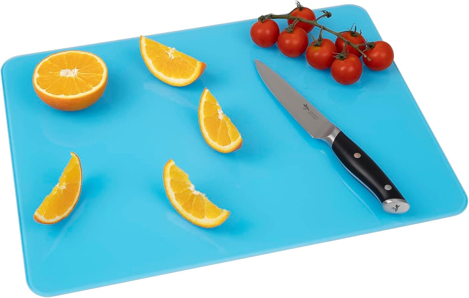 Tempered Glass Cutting Board for Kitchen Counter, Glass Cutting Board with Non-Slip Rubber Feet, Dishwasher Safe, Easy to Clean, Scratch, Heat & Shatter Resistant (16"x12", Blue) - 2 pack