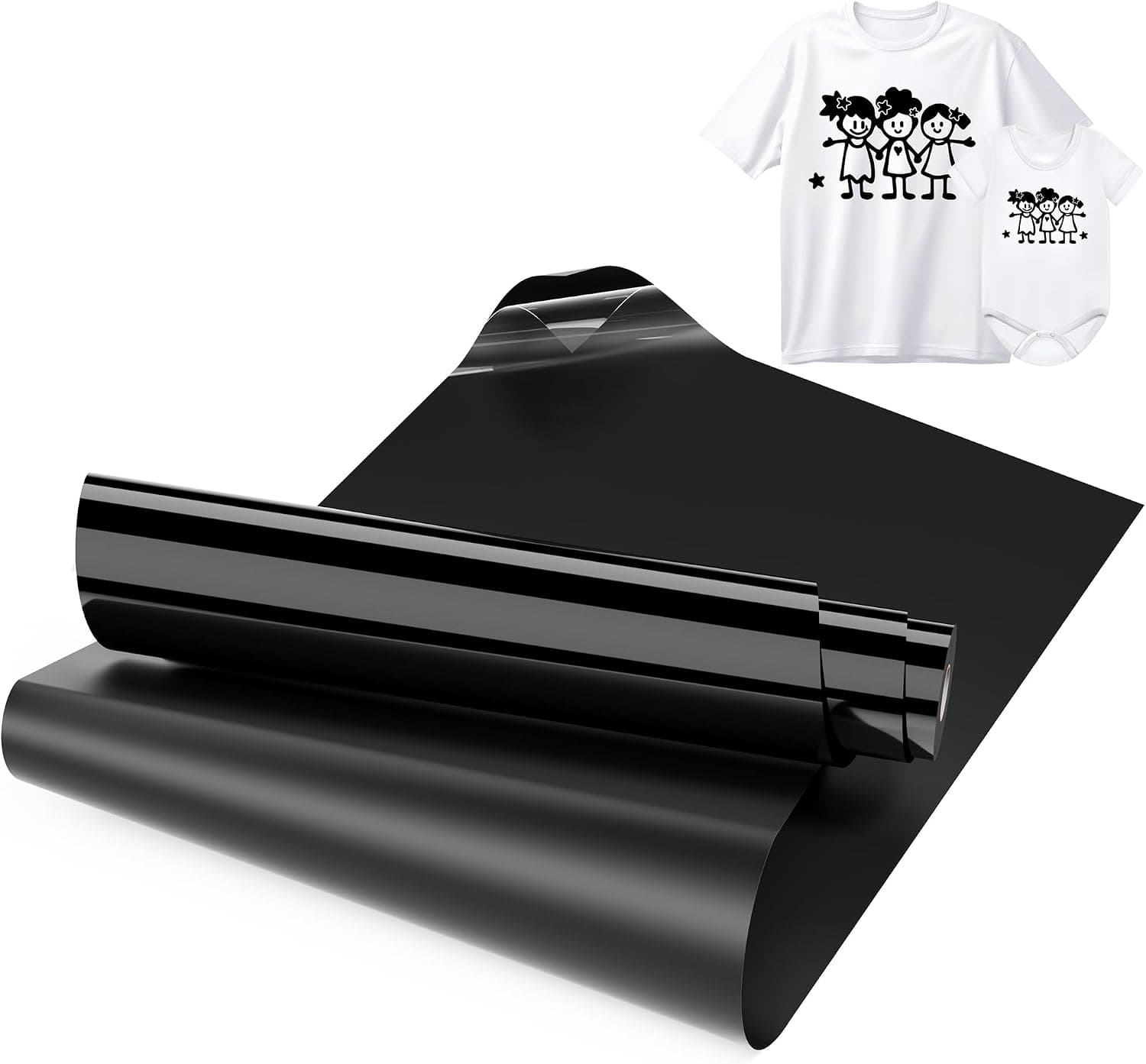 Likcut Black Heat Transfer Vinyl 12" x 8FT – HTV for DIY Clothes