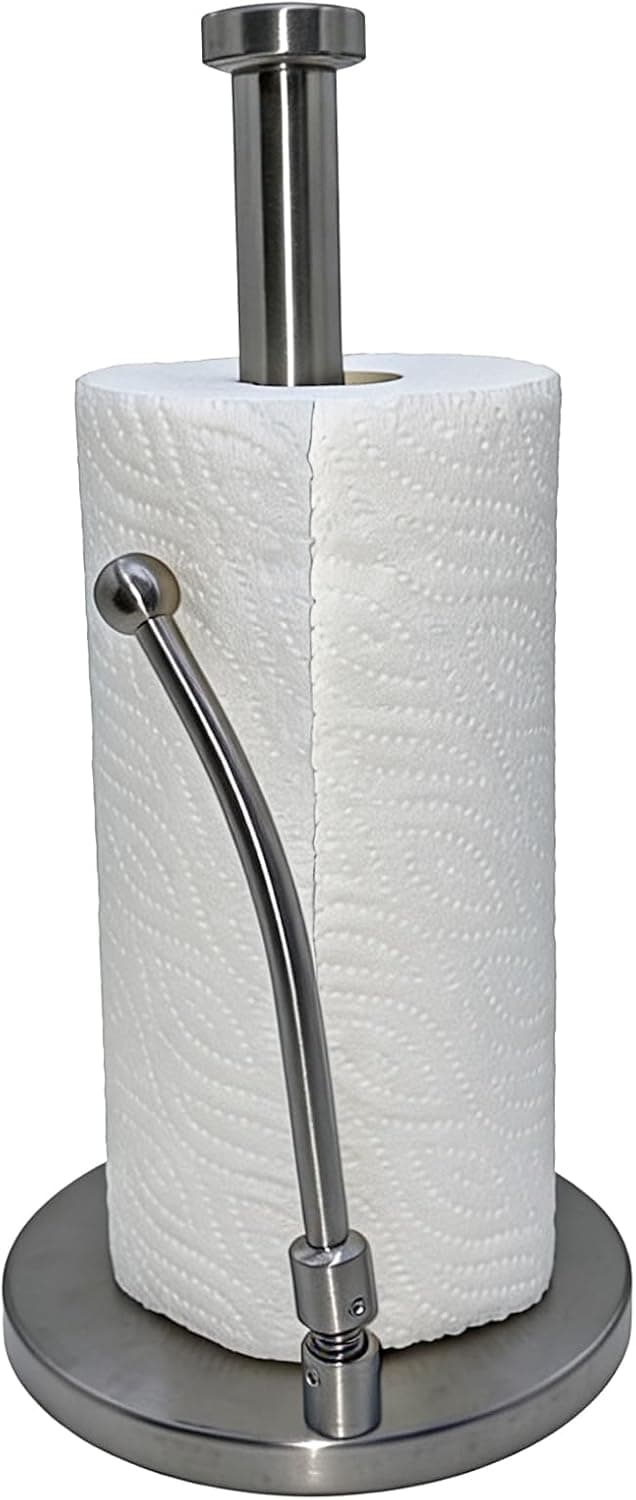 One Handed Paper Towel Holder, Stainless Steel Kitchen Roll Dispenser