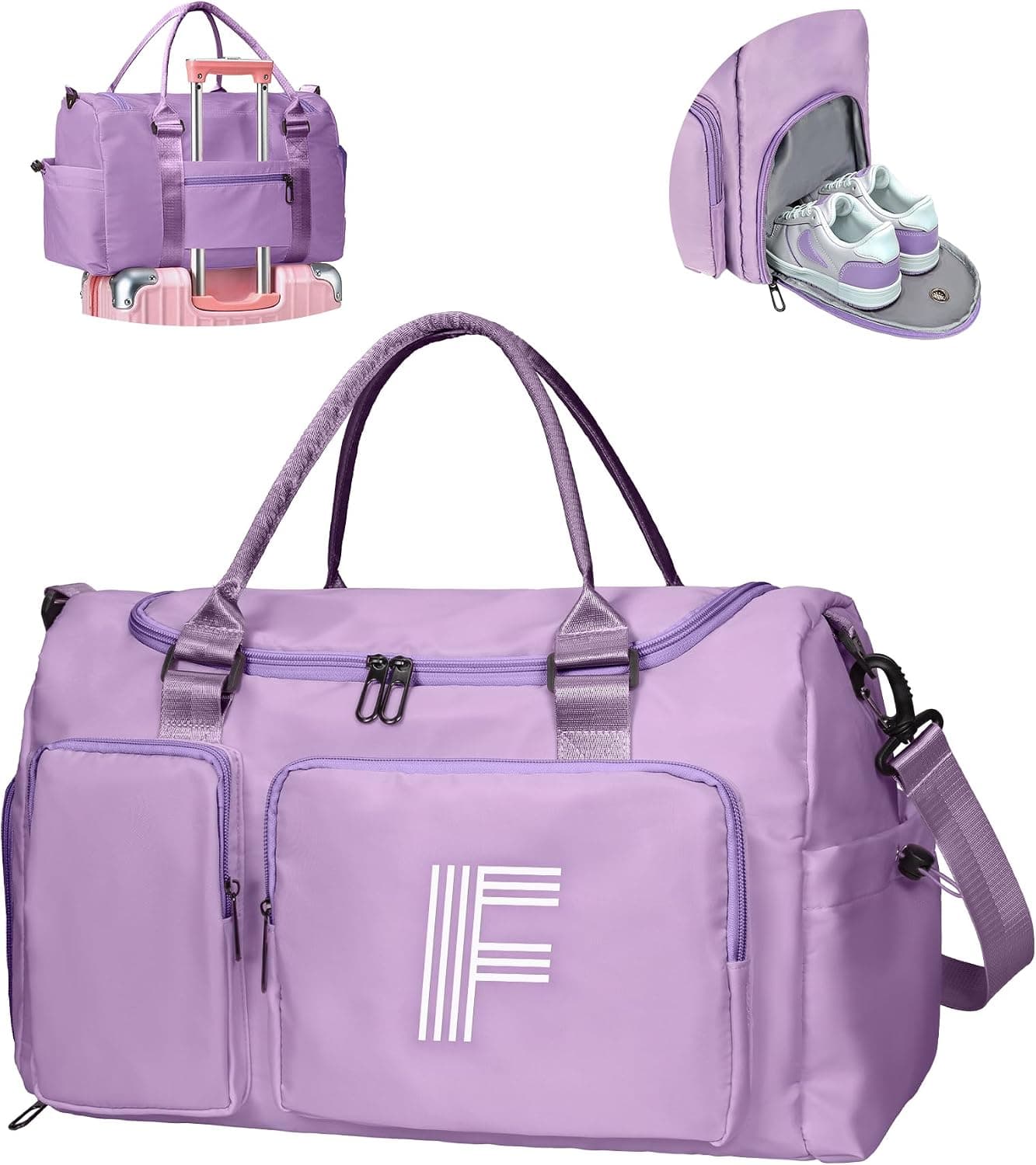 Birthday Gifts for 4-10 Year Old, Kids Duffle Bag Girls, Letter F