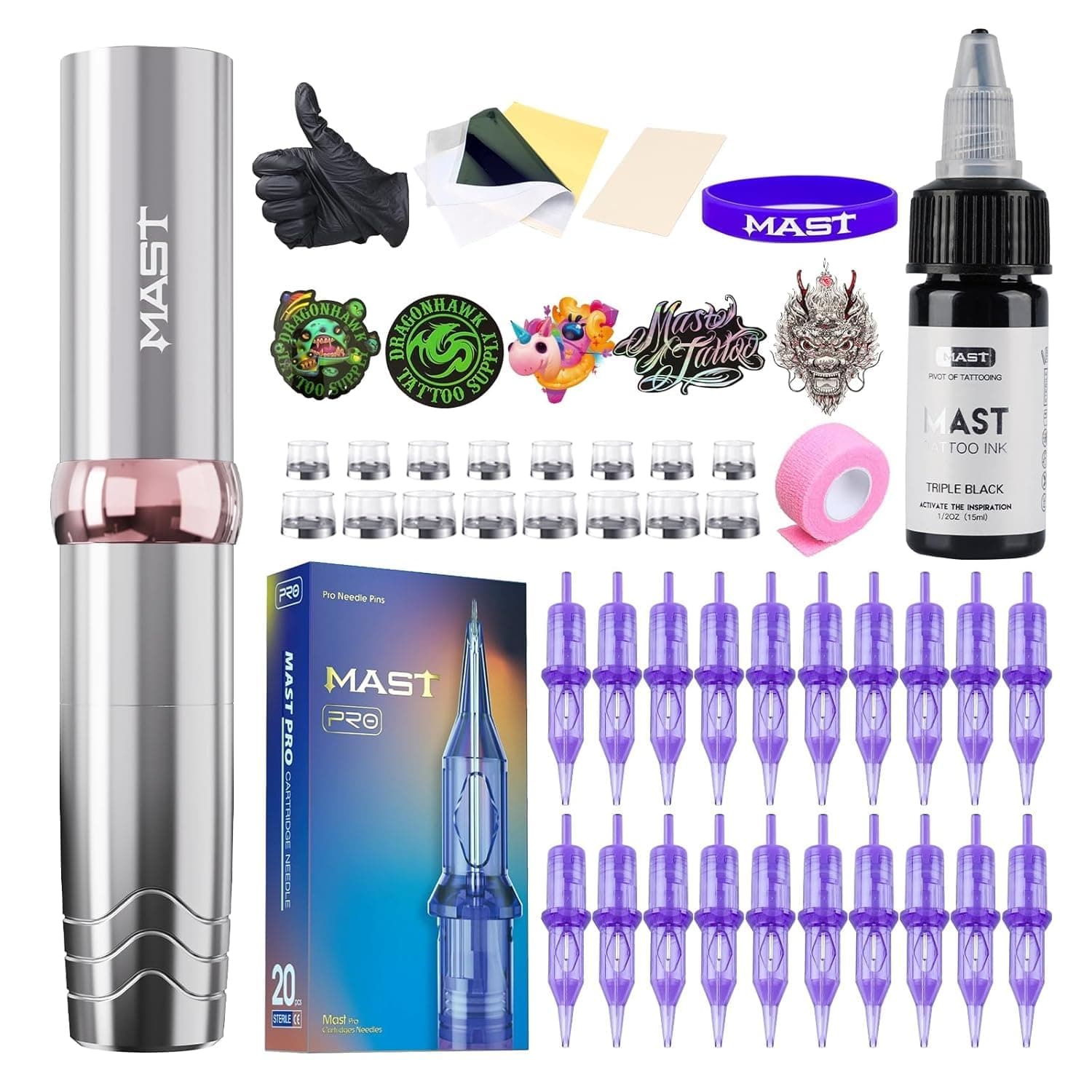 Mast P10 Pro Wireless Tattoo Gun Kit 4.1oz Machine
