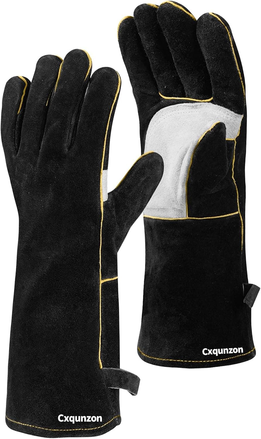 MIG Welding Gloves for Men, Reinforced Palm Leather