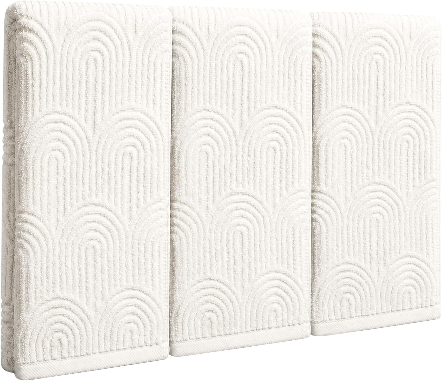 3pcs Beige Boho Hand Towels for Bathroom,100% Cotton