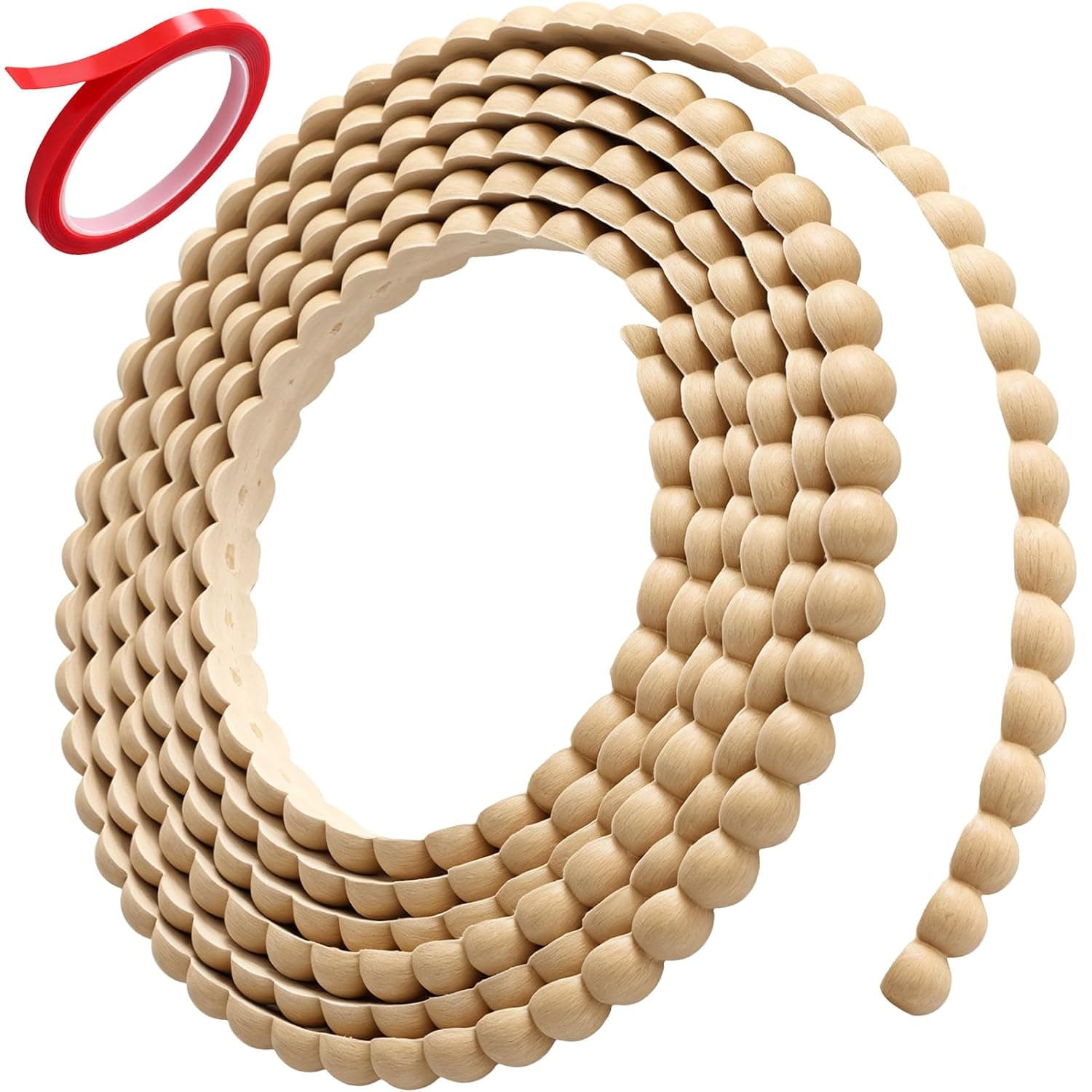 Flexible Bead Molding Trim Peel and Stick Wood 10ft /15 mm