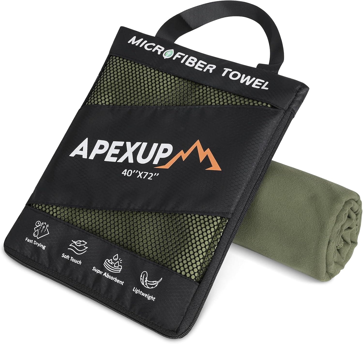Microfiber Travel Towel, Ultra Absorbent Quick Dry Towels, Lightweight Gym Sports Camping Towel for Workout, Yoga, Beach, Shower, Swimming (72"×40", Army Green)