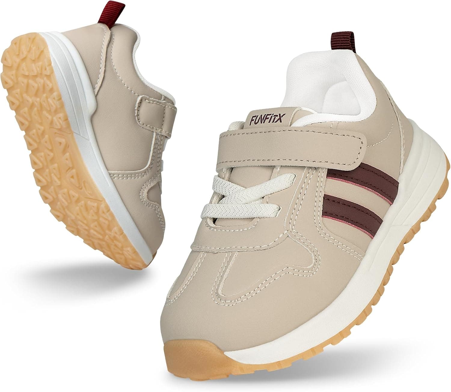 Toddler Sneakers Boys Girls, Wide Toe Box, Hook-and-Loop Shoes 2pack