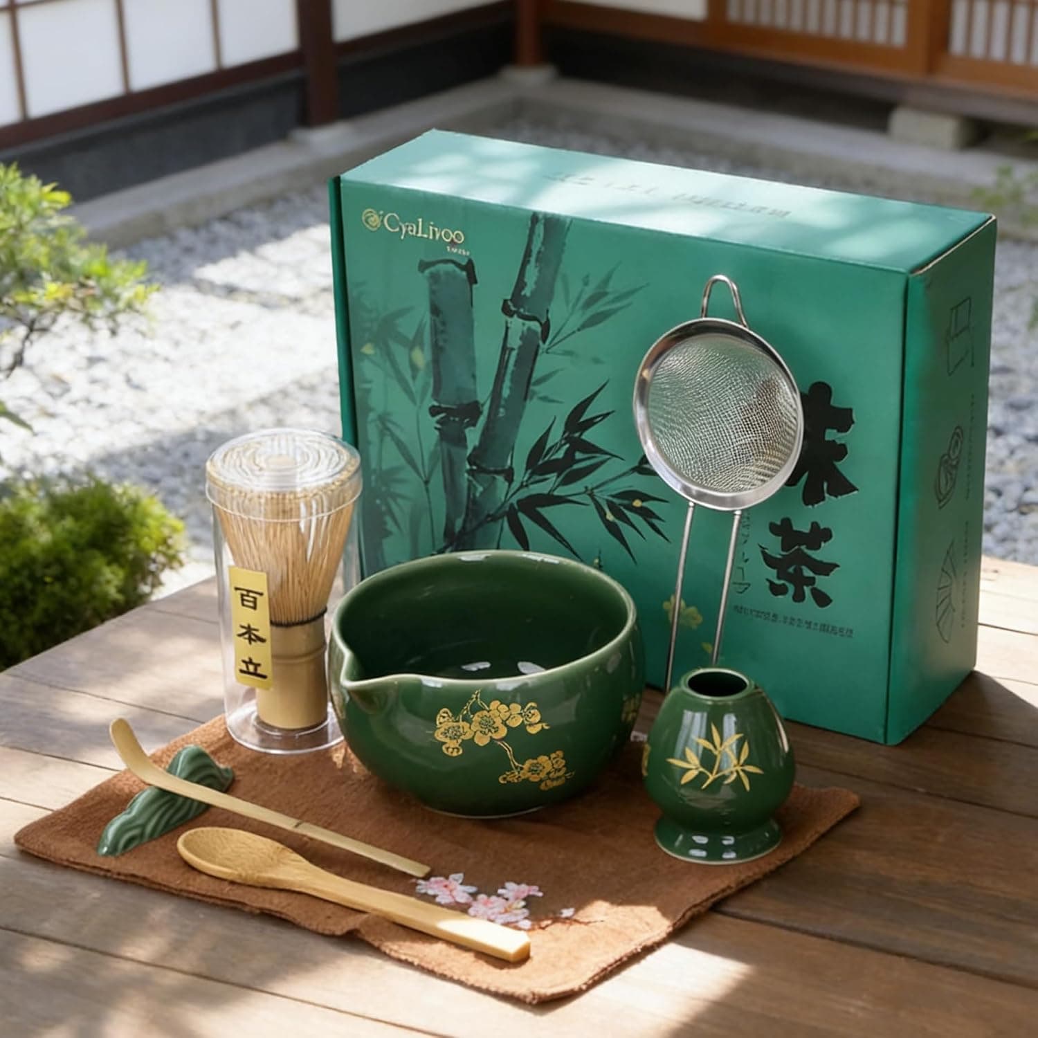 Matcha Whisk Set, 8 Pcs Gold Plum Blossom Matcha Kit for Beginners