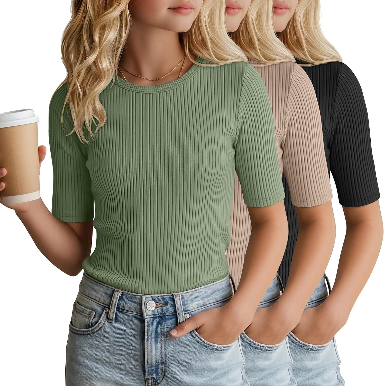 3 Pack Girls Short Sleeve Shirts