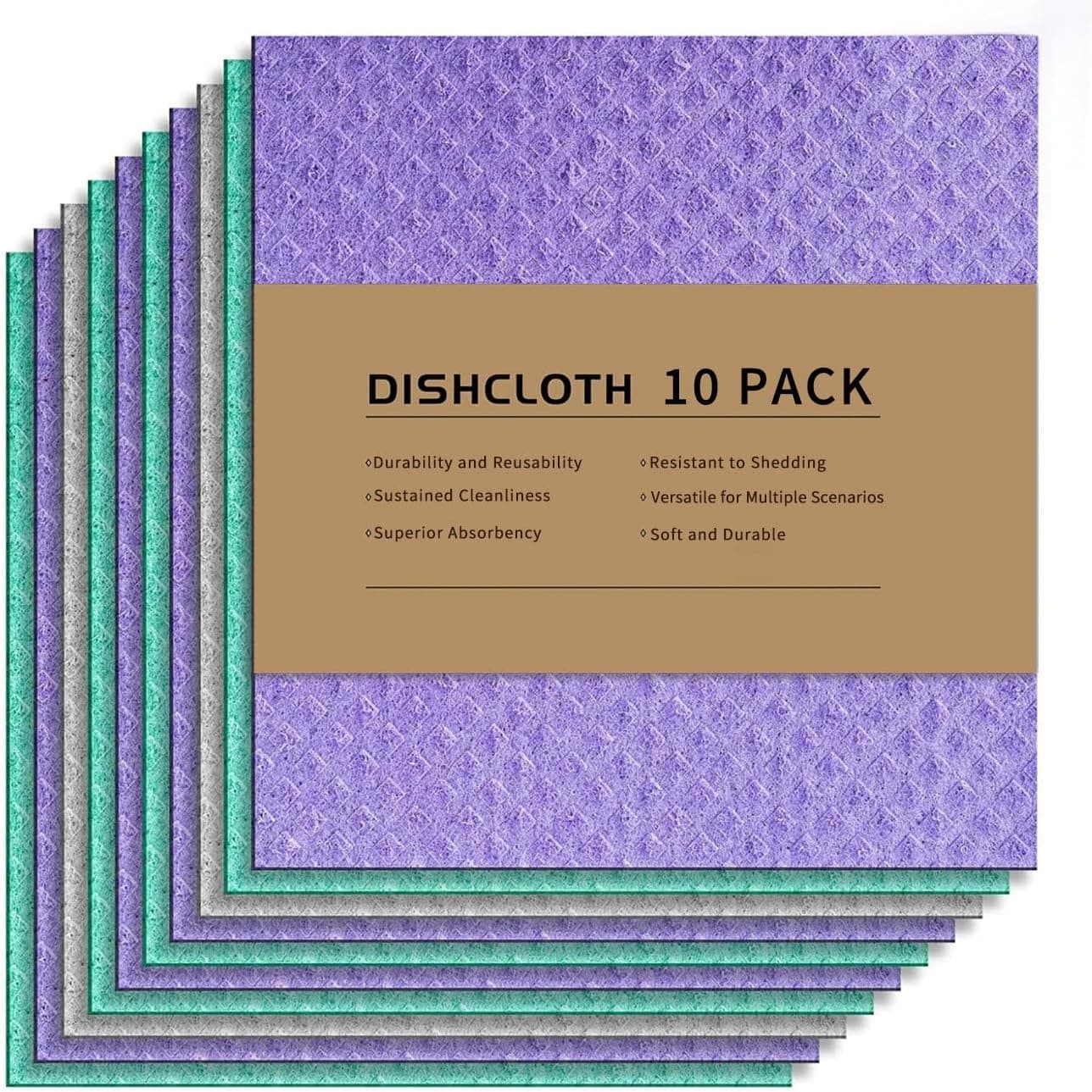 Swedish Dishcloths for Kitchen, 7x8 Inches, 30-Pack, Eco-Friendly & Reusable, Super Absorbent & Lint-Free, Ideal for Kitchen, Car, Glass, and Household Cleaning