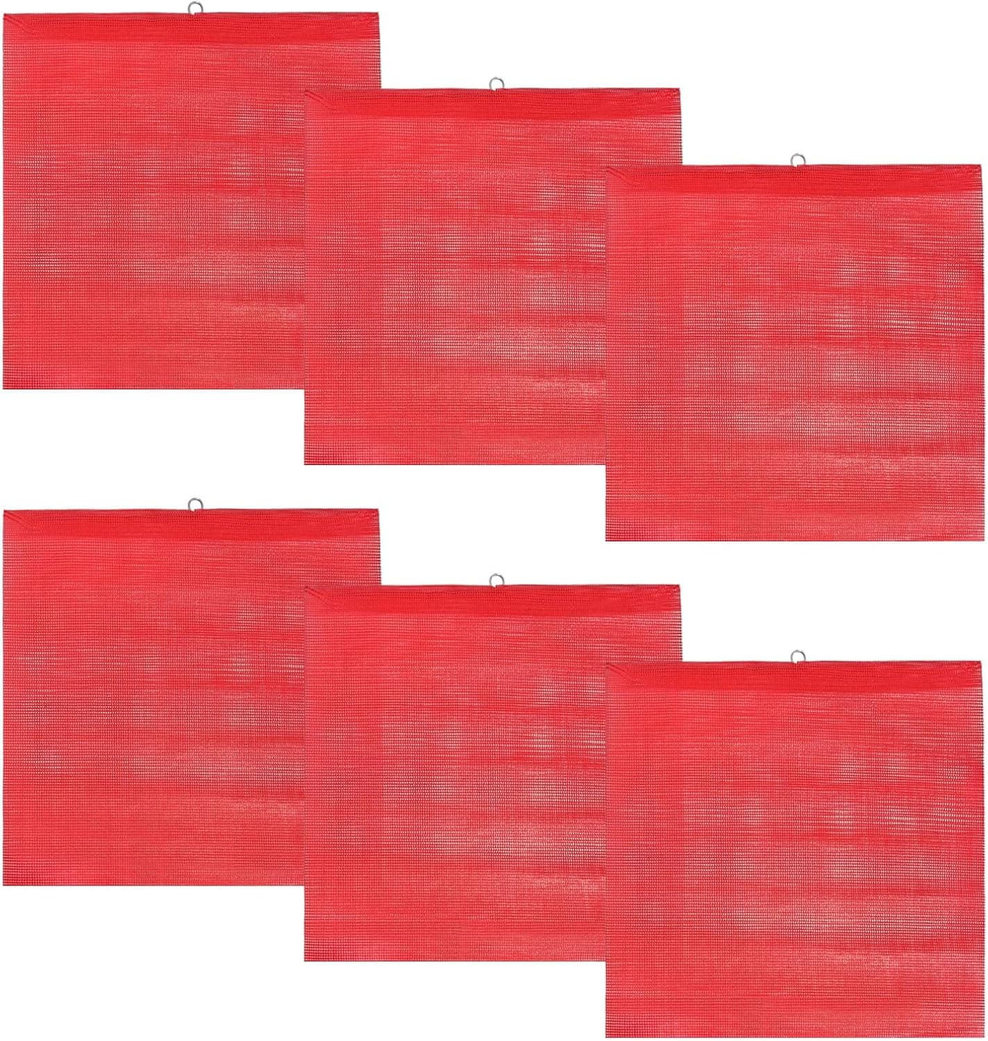 18 Inch Red Safety Flags for Trucks, 6 Pcs Mesh Oversize Load Warning Flags