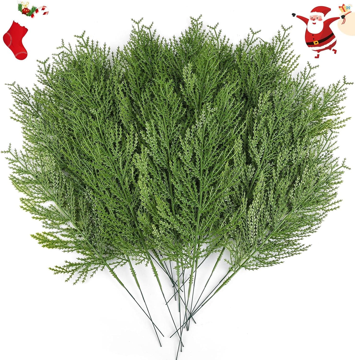 Hananona  Artificial Cedar Picks ,Christmas Greenery Pine Stems