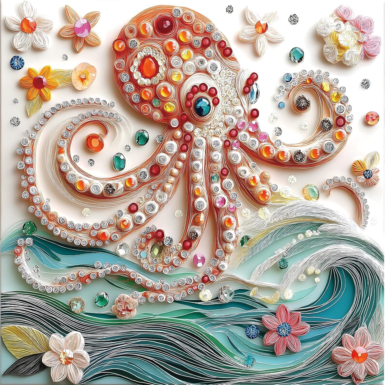 Puzzles for Adults 500 Pieces Ocean Gem Octopus Puzzle with Letters