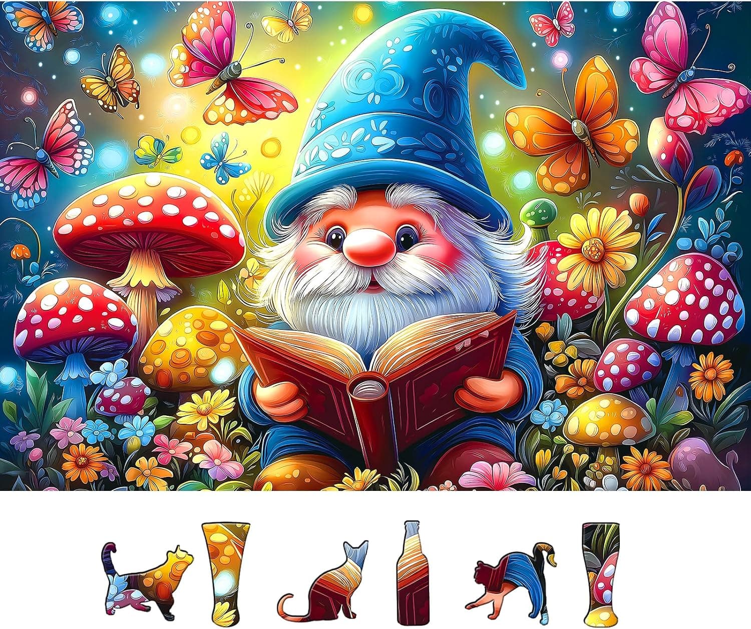 Mushrooms Jigsaw Puzzles 500 Pieces for Adults -Garden Reading