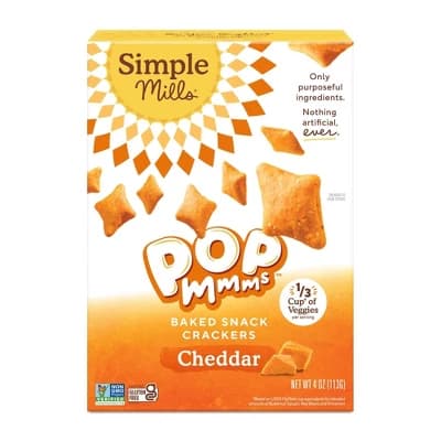 Simple Mills Cheddar Pop Mmms - 4oz 6pack