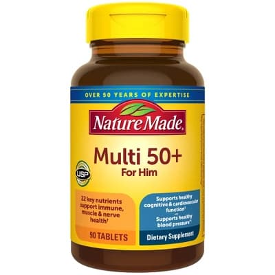 Nature Made Multivitamin For Him 50+ Tablets - 90ct 2 bottels