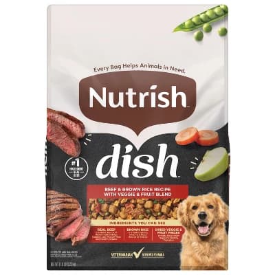 Rachael Ray Nutrish Dish Beef and Brown Rice Recipe With Veggie and Fruit Blend Recipe Dry Dog Food - 11.5lbs