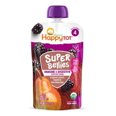 Happy Tot Organics Super Bellies Stage 4 Immune + Digestive Organic Pears, Beets - 4oz 16ct