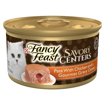 Purina Fancy Feast Savory Centers Paté with Chicken and a Gourmet Gravy Center Wet Cat Food - 3oz/24pk
