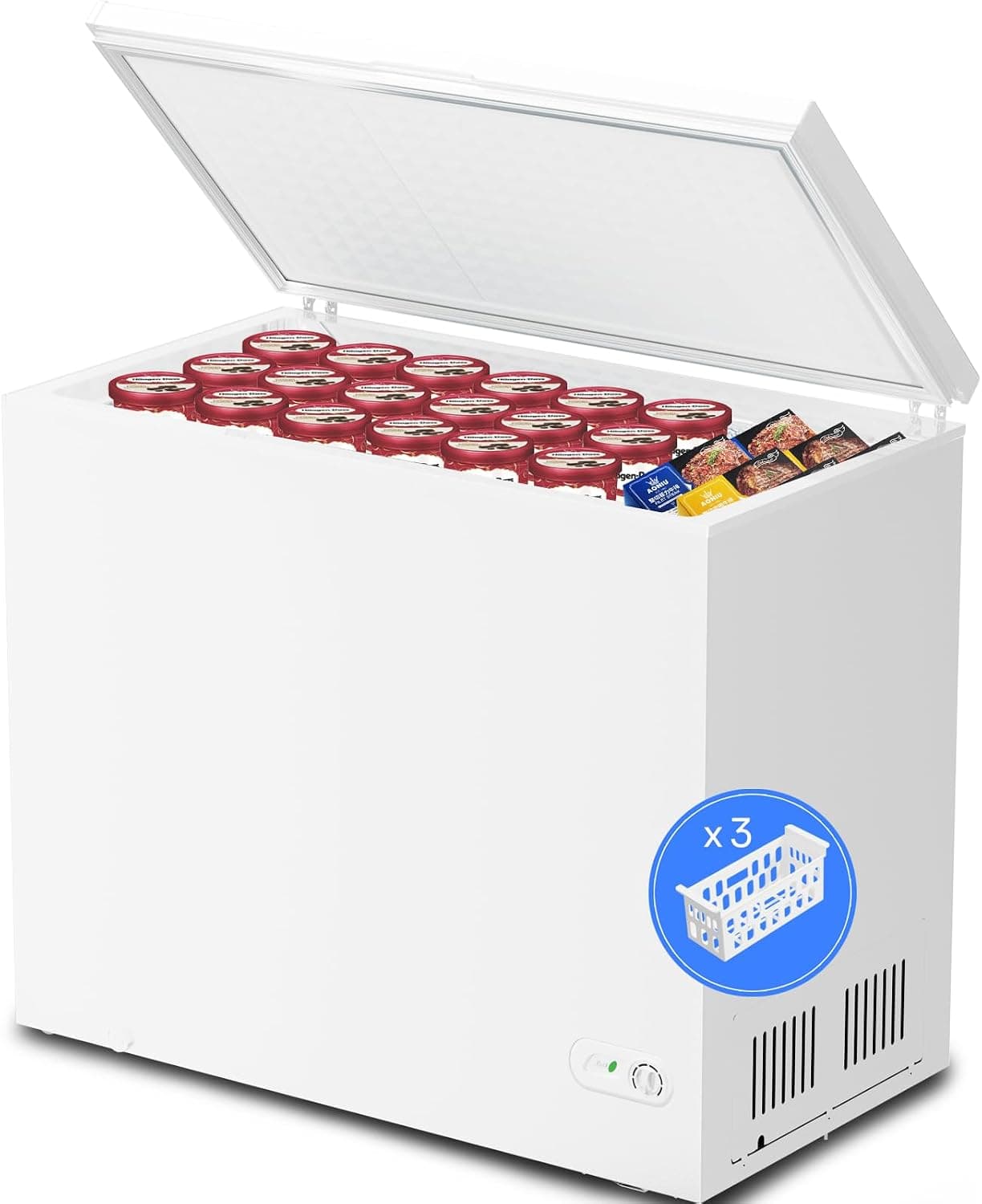 Kismile 7.0 Cubic Feet Chest Freezer, Deep Freezer for Home, White