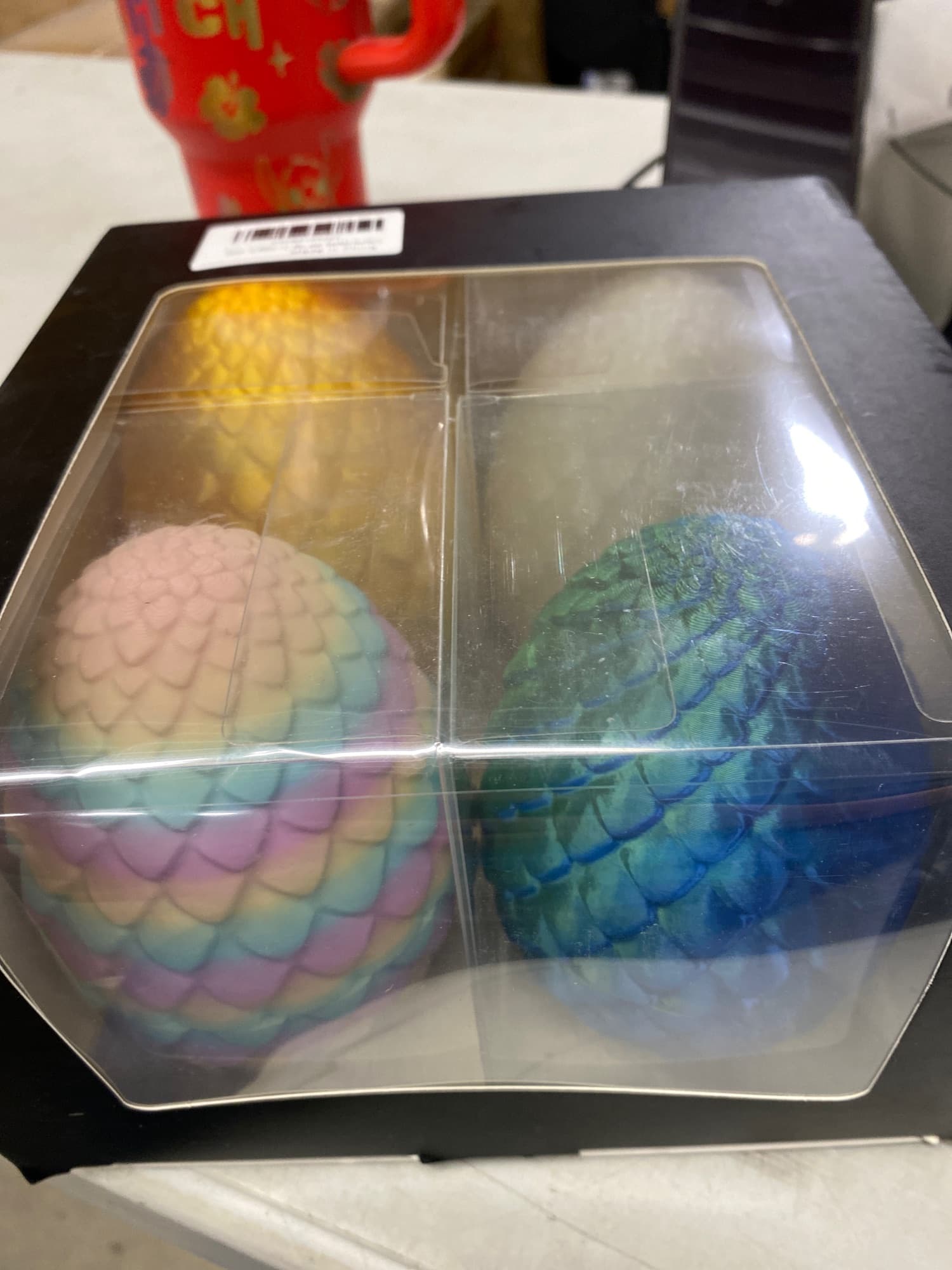 4 Pcs 3D Printed Dragon Eggs with Laser Dragon