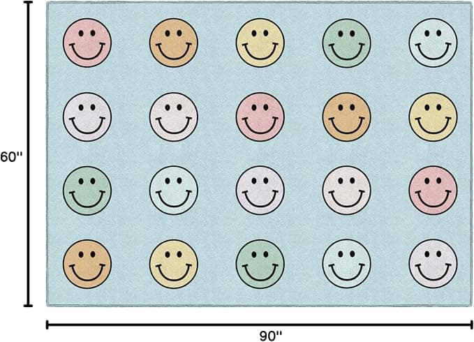 Flagship Carpets Pastel Rainbow Smileys