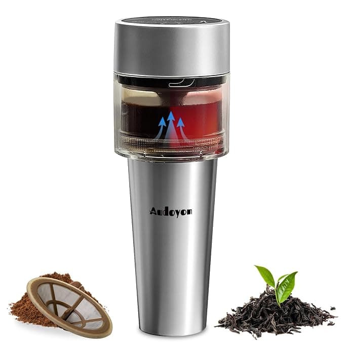 Portable Coffee Maker 2-6 Min Electric Rapid Brew 16oz Travel Cup
