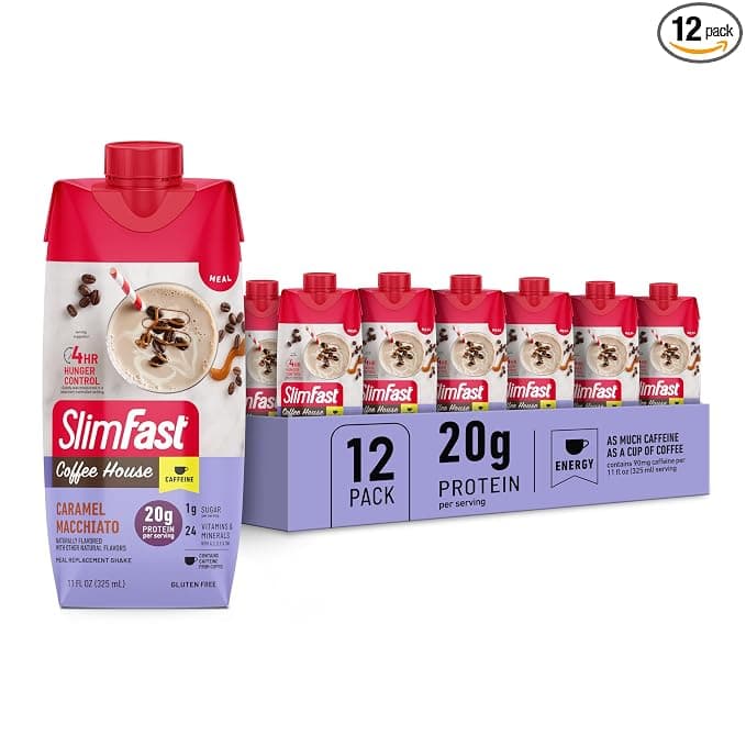 SlimFast Protein Shake with Caffeine, Caramel Macchiato