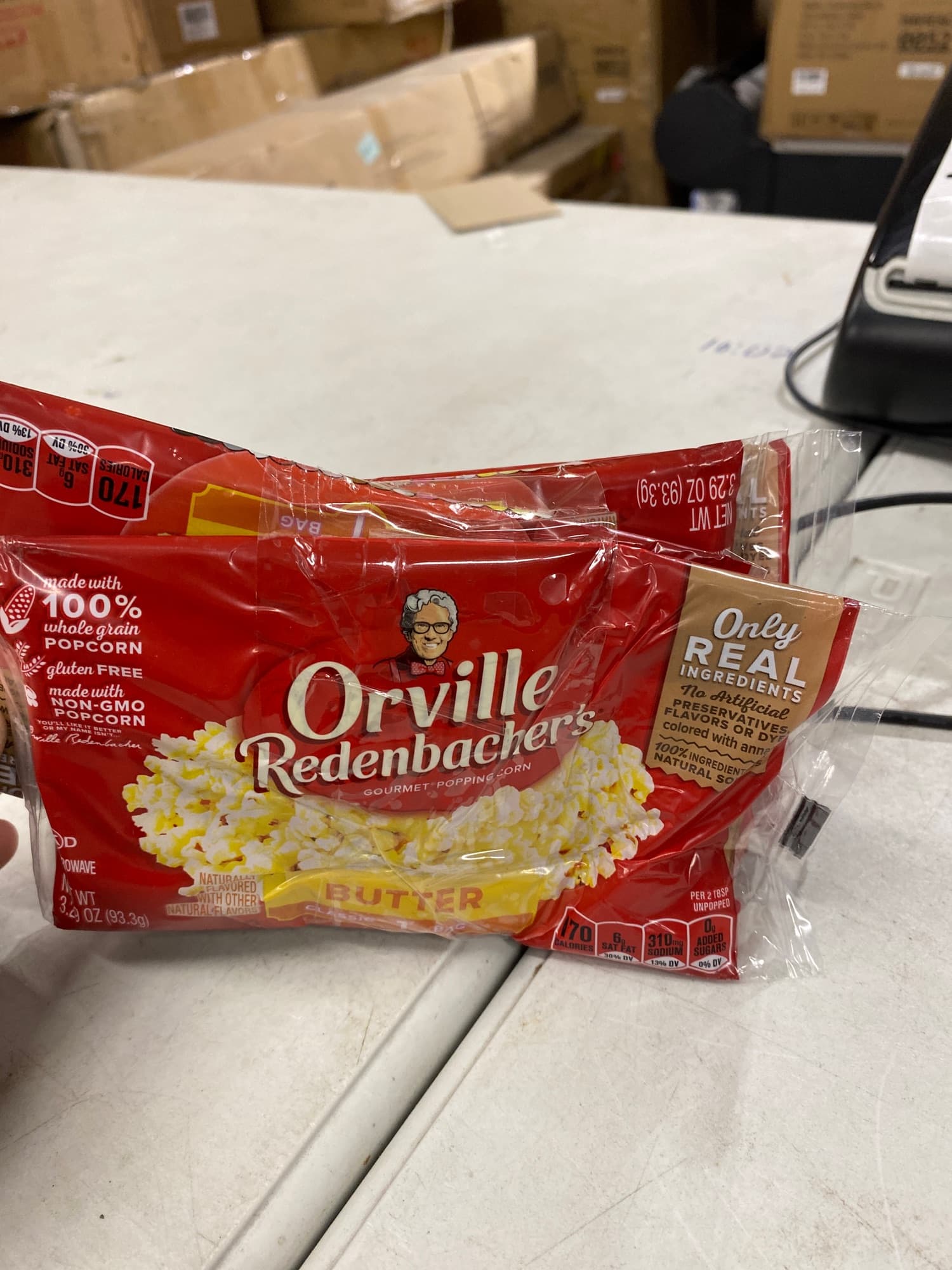 Orville Redenbacher's Butter Popcorn, 3.29 Ounce Classic Bag, 3.3 OZ 4 pack