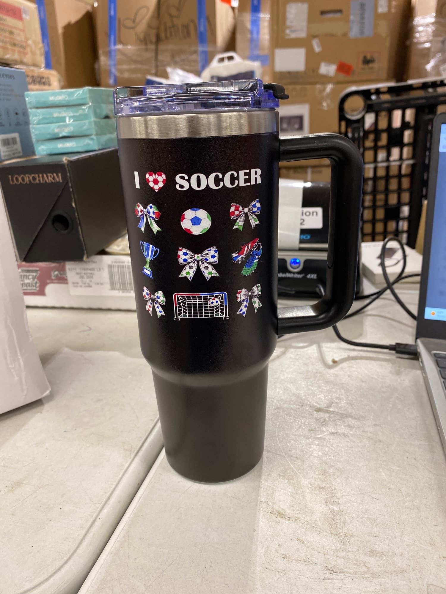 I Love Soccer Tumbler