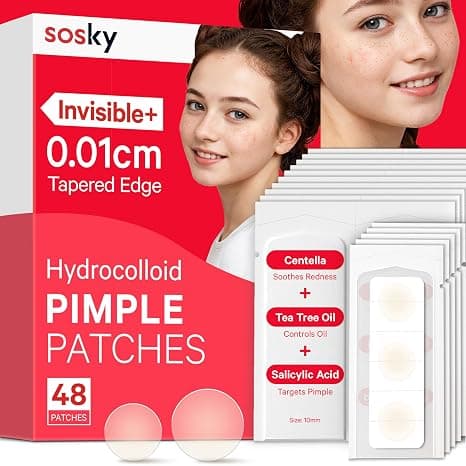 Sosky Pimple Patches for Face, 92 Count 2 Sizes
