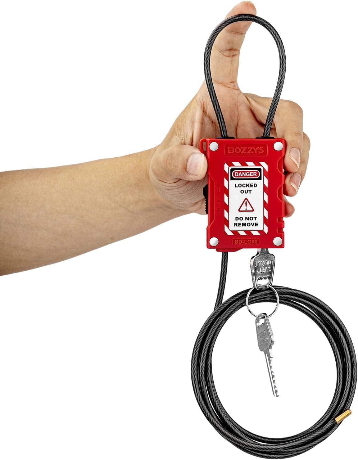 Lockout Tagout Cable Locks with 2 Keys, Nylon PA66 Loto Padlock