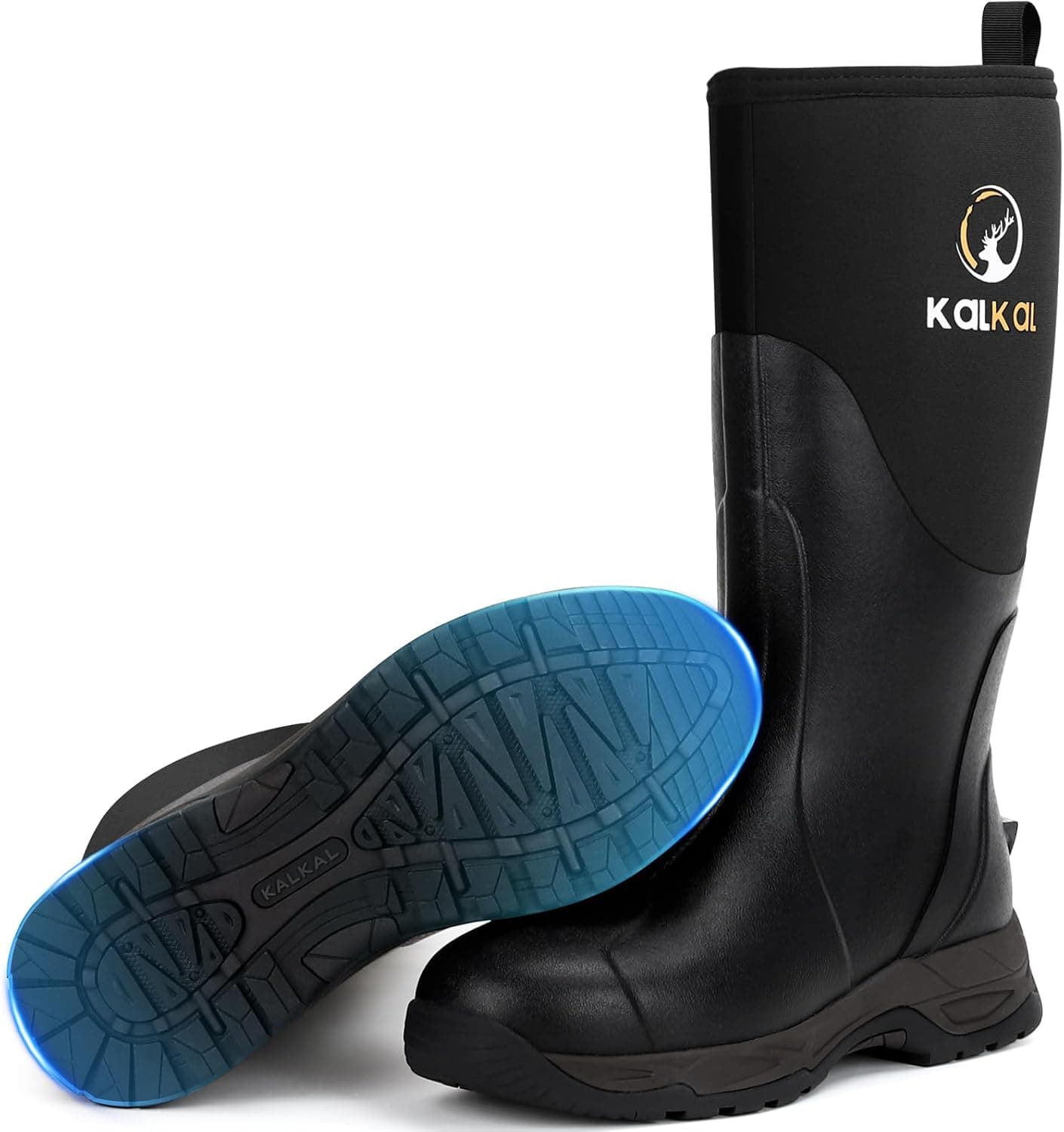 Rain Boots Men, Waterproof Rubber Boots for Men, Durable Neoprene Work Boots for Gardening Hunting and Fishing