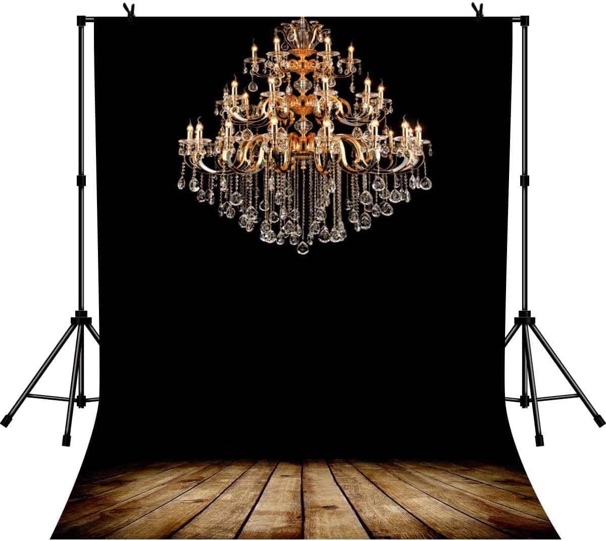 5x7ft Golden Luxurious Chandeliers Backdrop Crystal Chandelier Photography Background for Party Decor Banner Photo Booth Studio Props BJZYLY611