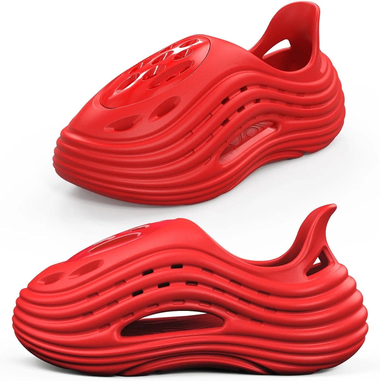 Unisex Breathable Wave Clogs - Lightweight Garden Shoes with Ventilation Holes, Non-Slip Indoor Outdoor Clogs for Men and Women