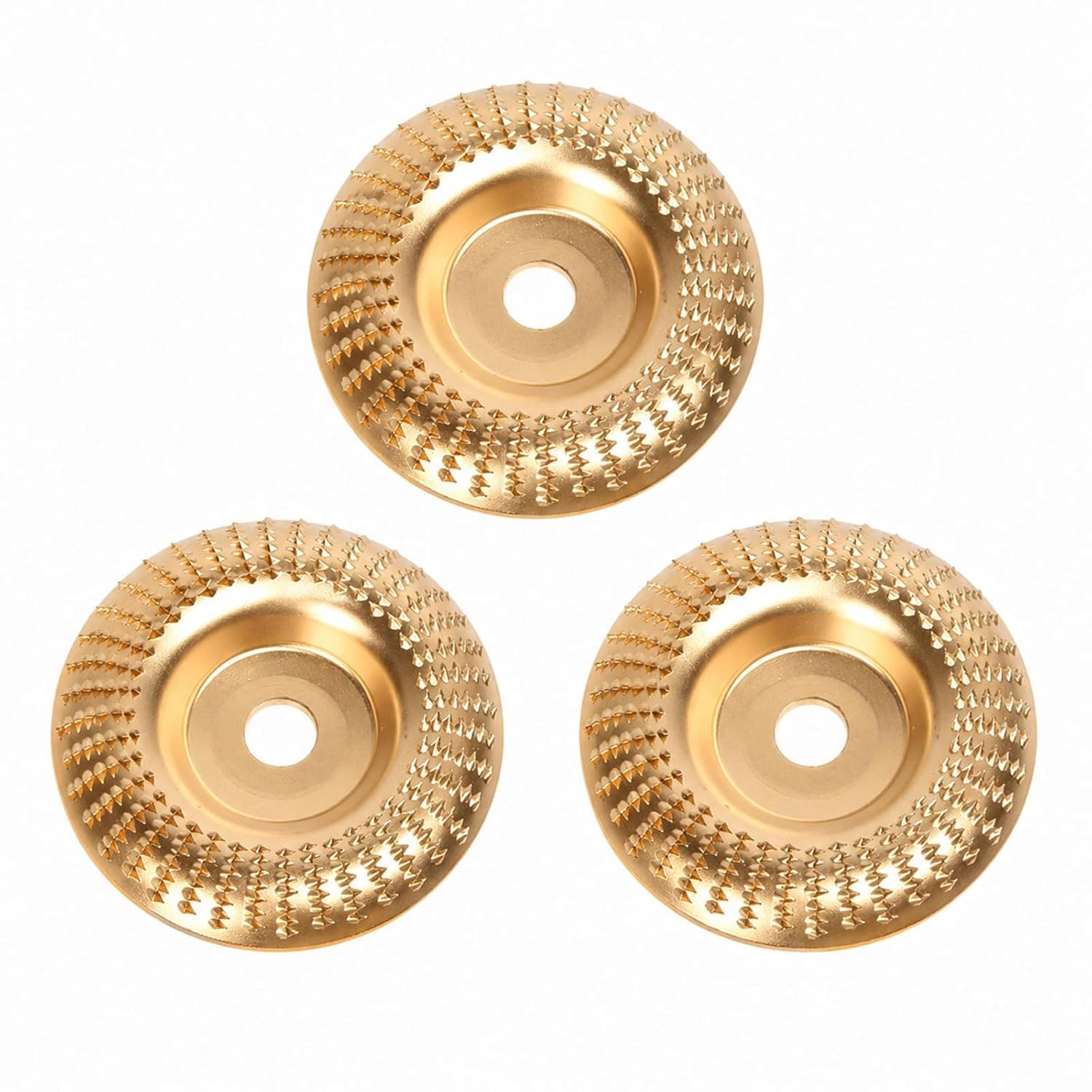 SHIRIA 6Pcs Angle Grinder Polishing Pad,Curved Wood Carving Disc Set, 4" (10cm) Dia, 15mm Arbor, Alloy Steel, Dome Grinding Wheel for Hollowing & Polishing on Angle Grinder.