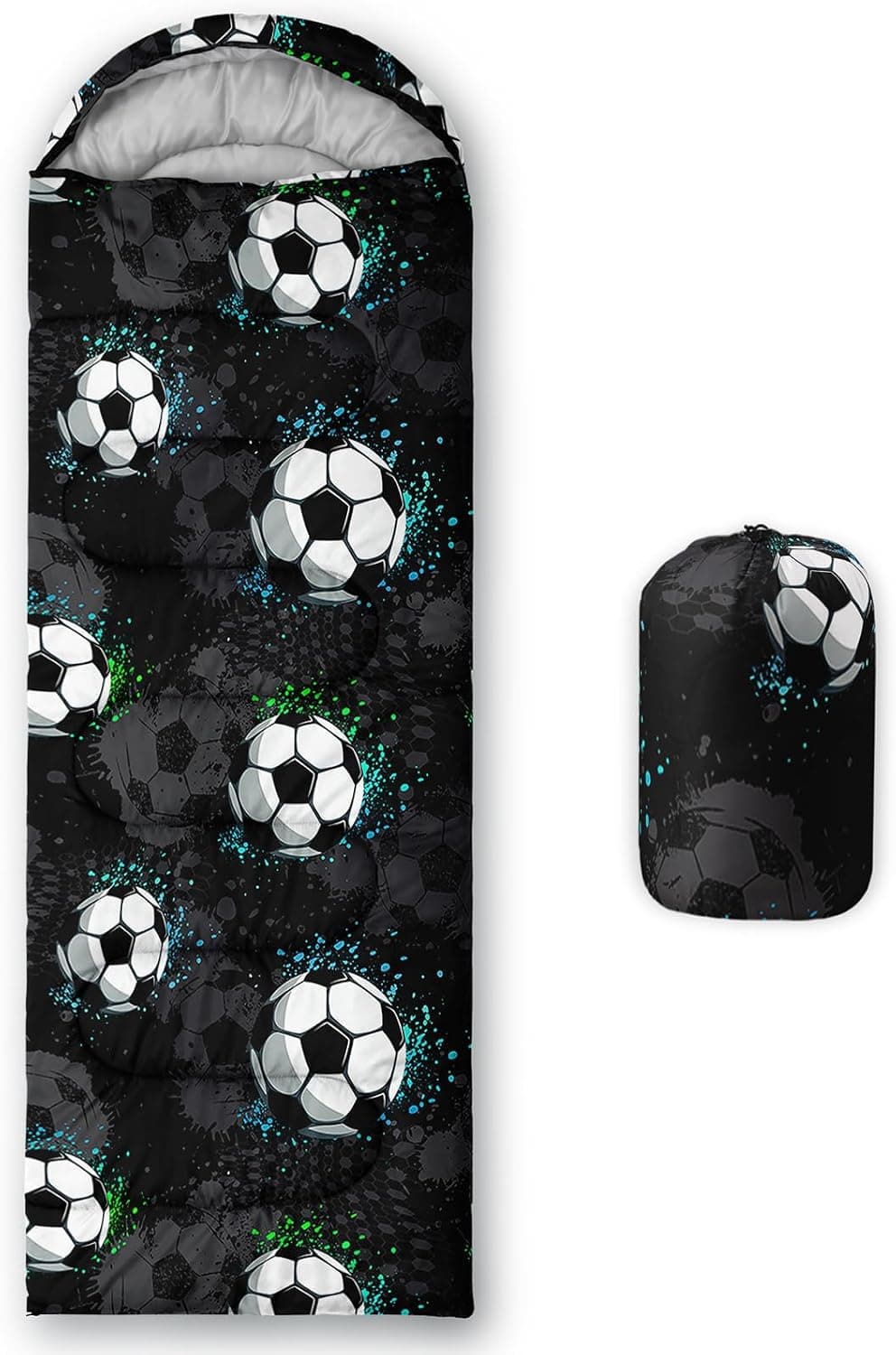 Cartoon Car Sleeping Bags,Lightweight & Waterproof,3 Season Warm & Cool Weather,Cute Stars Printed Vehicles Transportation Sleeping Bags for Boys,Kids,Adults Travelling,Outdoors