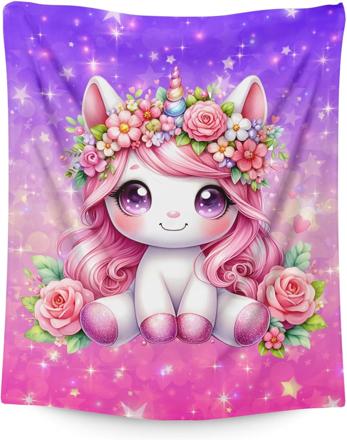 Unicorn Blanket for Girls 1-3 Gift for Unicorn Lovers, Warm Soft Cozy Lightweight 40" X 30" Kids Toddler Blanket for Chair Couch Sofa Pet House