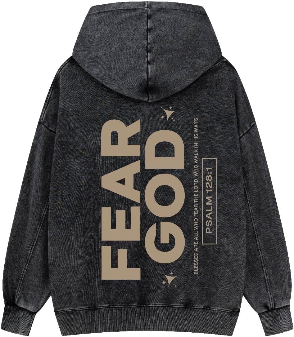 Graphic Hoodies for Men Women Unisex Washed Hoodie Oversized Sweatshirt Fear God