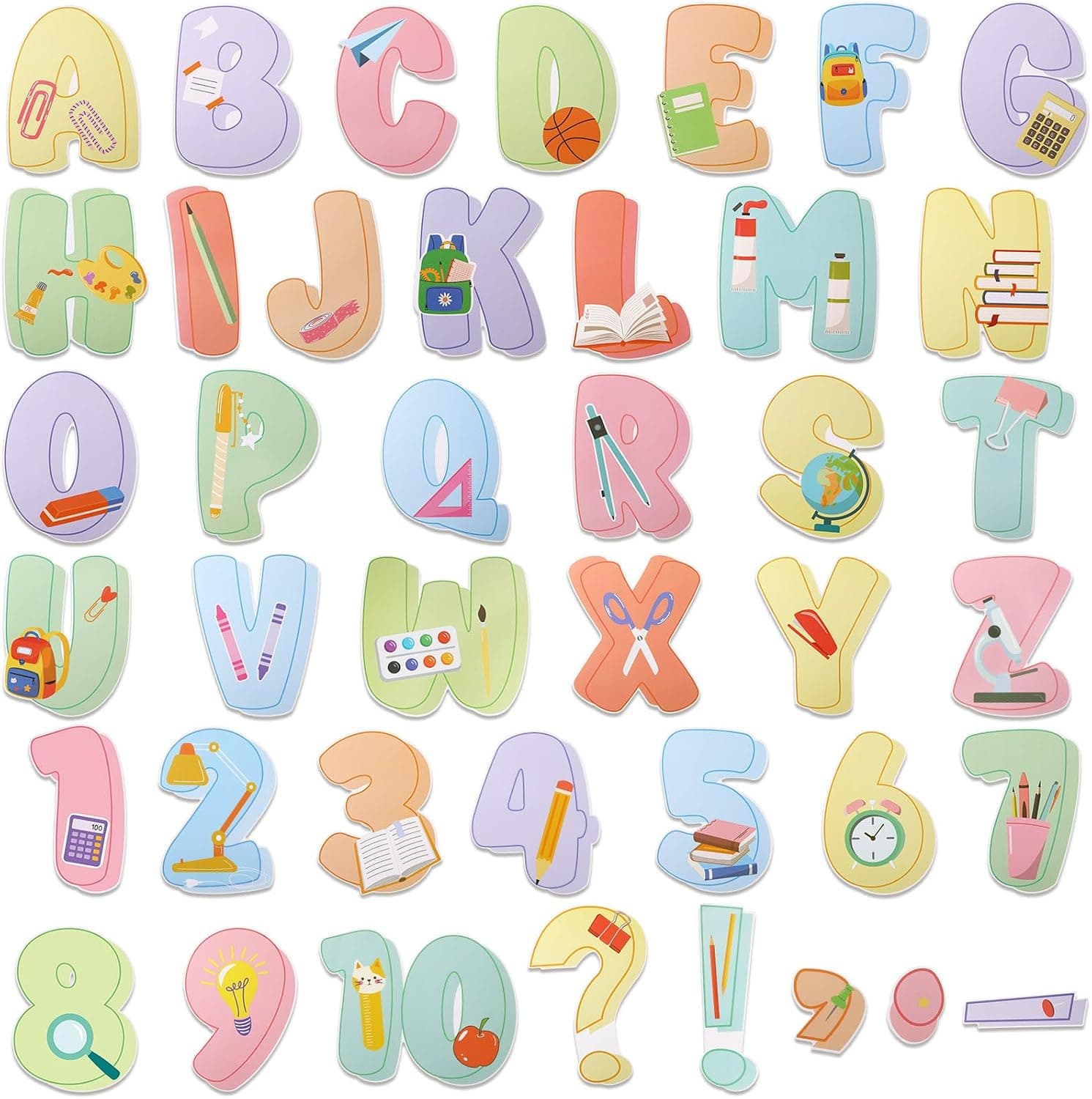 Geyoga 200 Pcs Large Bulletin Board Letters 6 Inch Pastel