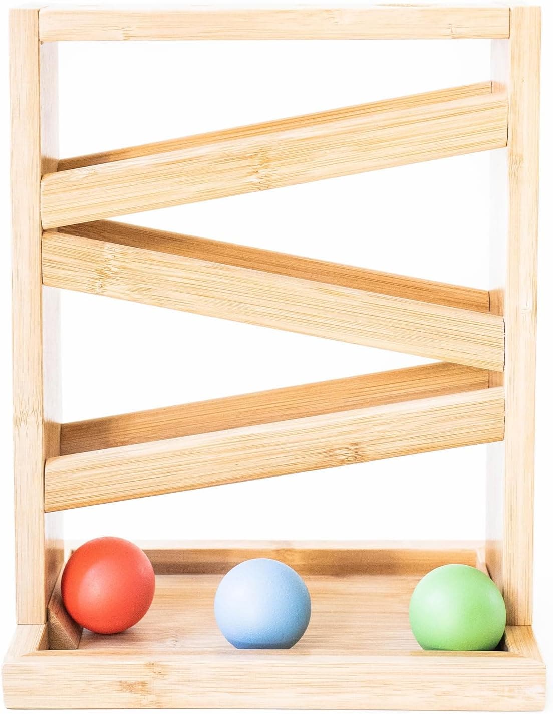Small Montessori Ball Tracker Wooden Ball Drop - Wood Toys for 3 Year Old - Educational Toy for Kids - Ramp Maze Run Track