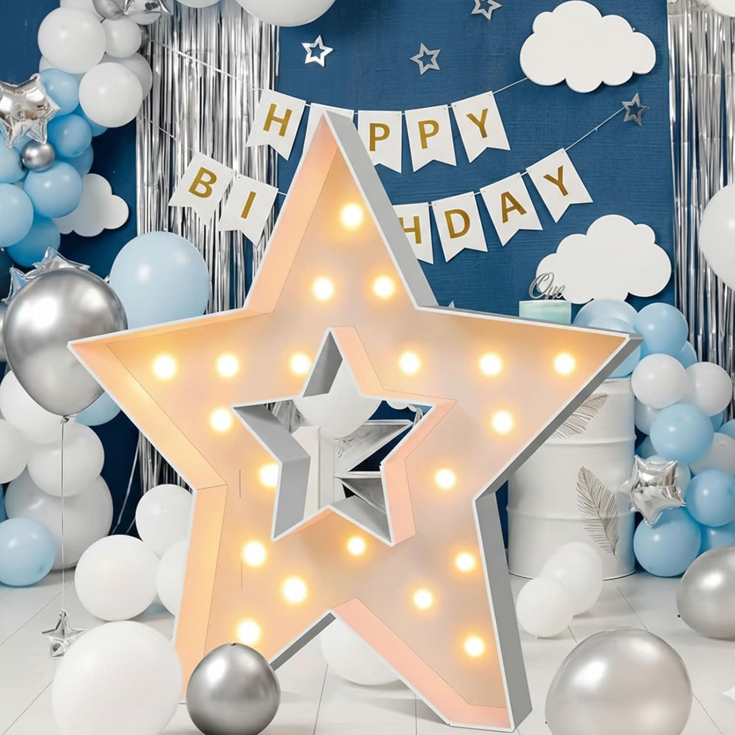 3FT Marquee Star Light Up Sign, DIY Led Star Lights for Birthday, Wedding