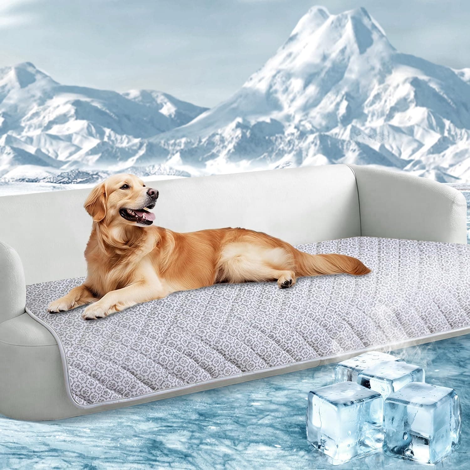 Cooling Pet Sofa Pad 27.5"x82.7"Inch- Non-Slip Oxford Fabric,Endothermic Color Changing Pet Pad for Dogs&Cats Foldable&Washable Ideal for Dog Summer Heat Relief