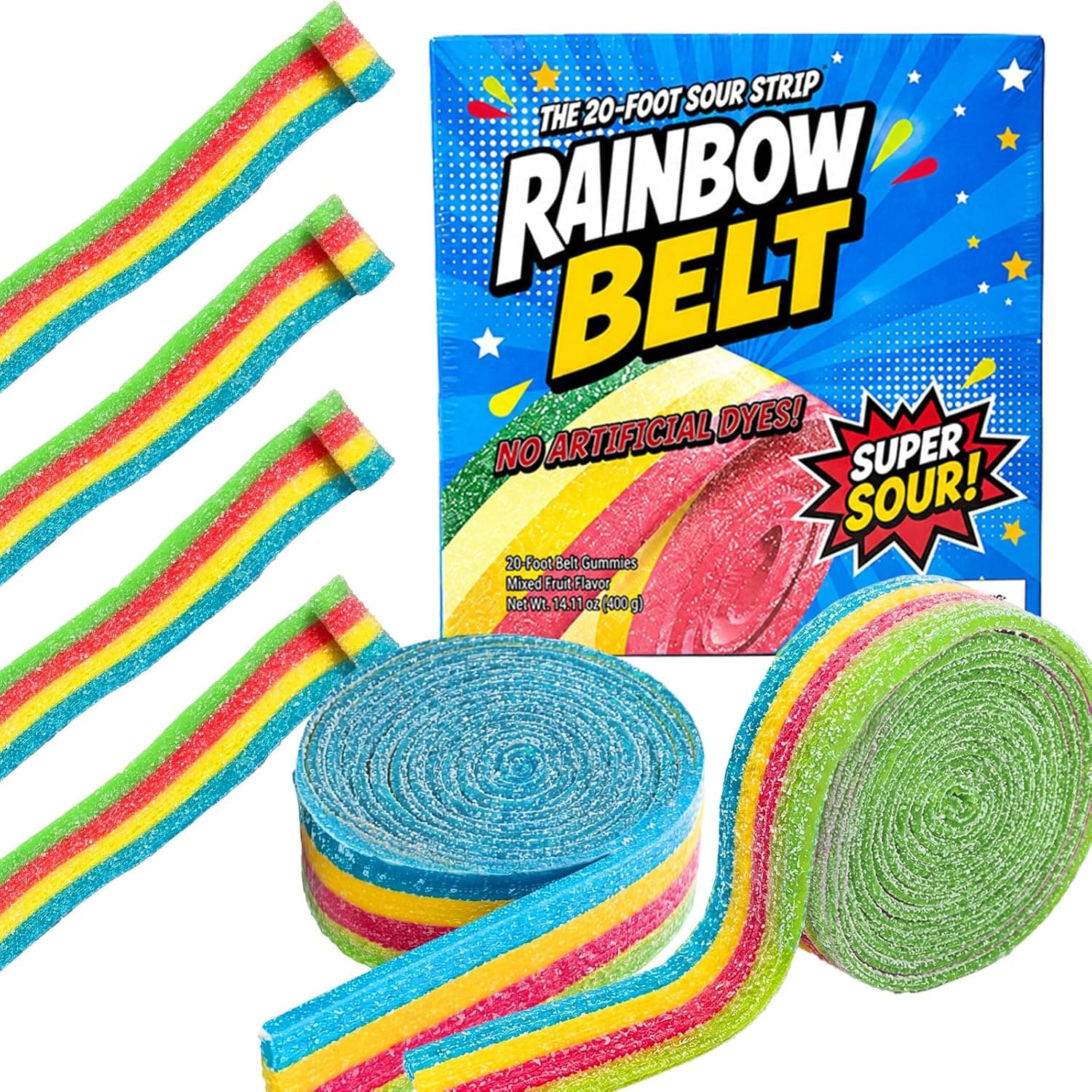 Sour Candy Licorice Individually Wrapped, Mixed Fruit Flavors, Soft Snack 2pack
